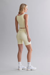 Biker Ribbed Pastel Yellow – Seitenansicht – Hey Honey