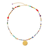 Bunte Choker-Kette Afrika Münze Gold – Halskette von Hoffnungsträger