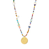 Bunte Choker-Kette Afrika Münze Gold – Layering Look – Hoffnungsträger