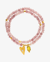 Doppelreihiges Armband Open heart gelber Chalcedon Gold – Armband von Hoffnungsträger