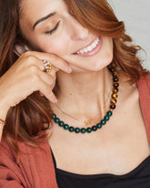 Edelstein Kette „Tigerauge & Malachit“ – Detailansicht – Hoffnungsträger