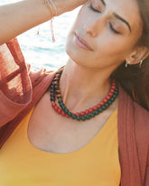 Edelstein Kette „Tigerauge & Malachit“ – Styling am Hals – Hoffnungsträger