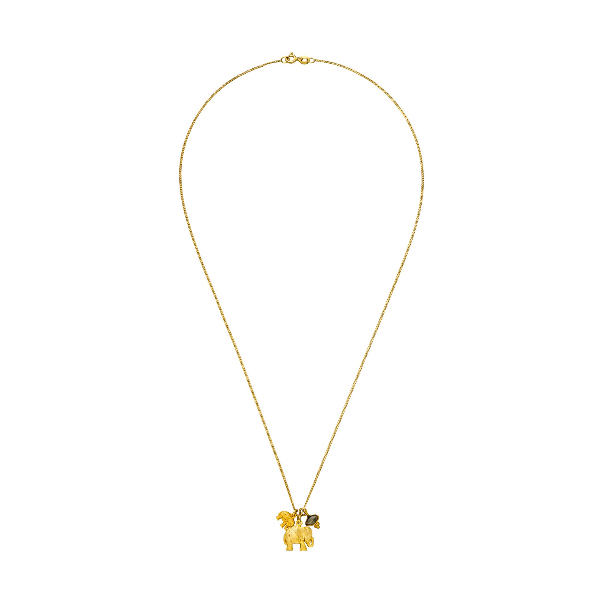 Elefanten Kette Deep Connection Gold Labradorit – Detail Elefant Amulett – Hoffnungsträger