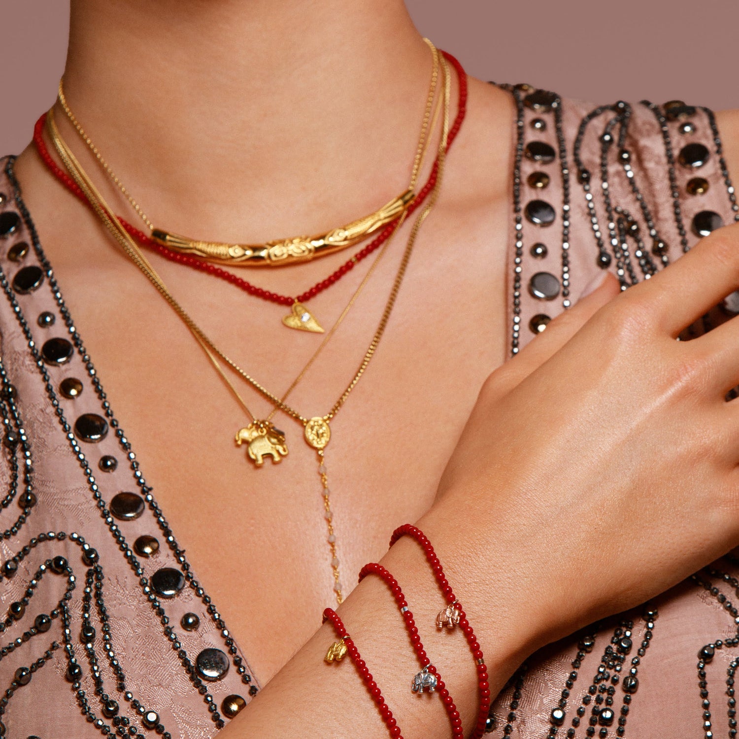 Elefanten Kette Deep Connection Gold Labradorit – Layering Look – Hoffnungsträger