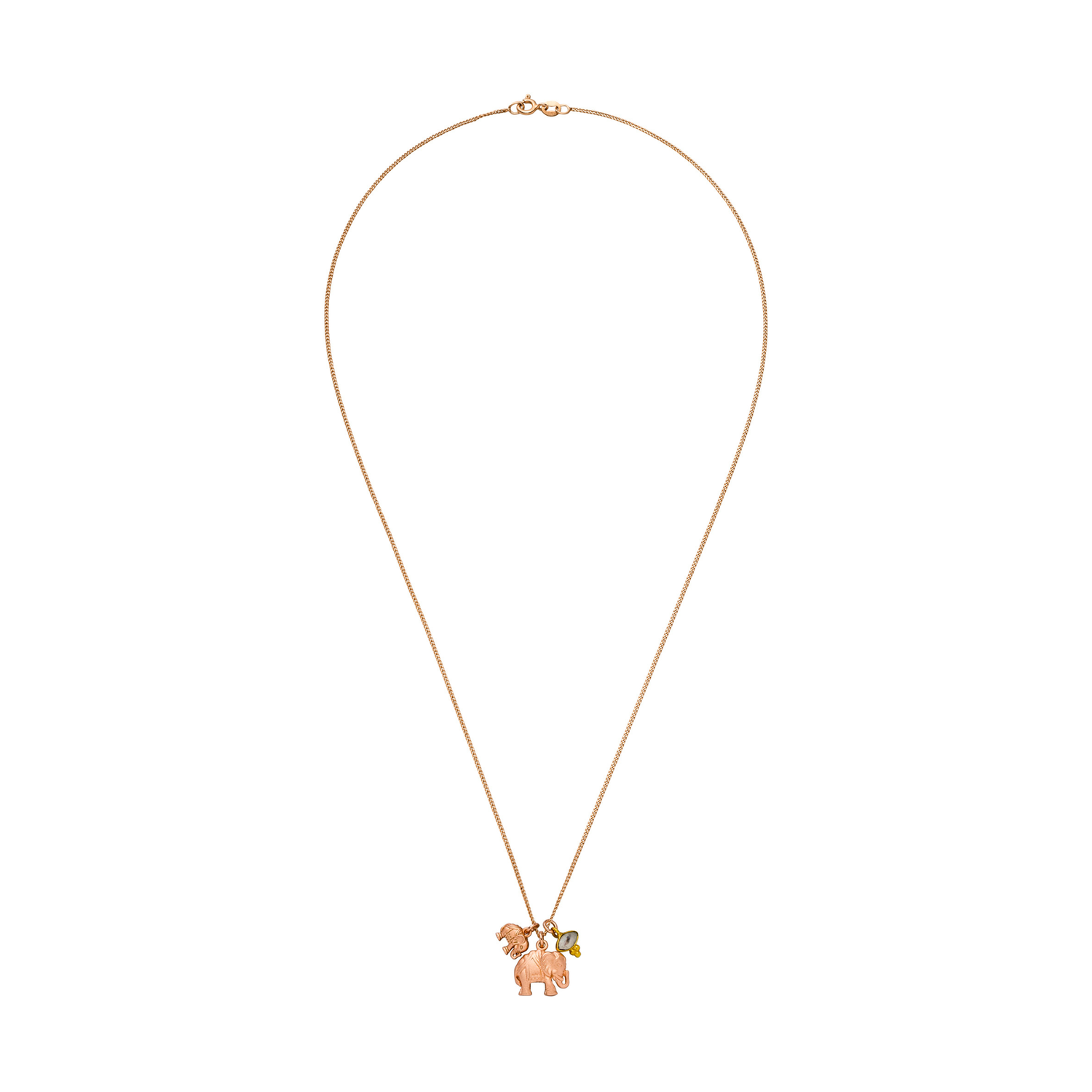 Elefanten Kette Deep Connection Roségold Mondstein – Detail Elefant Amulett – Hoffnungsträger