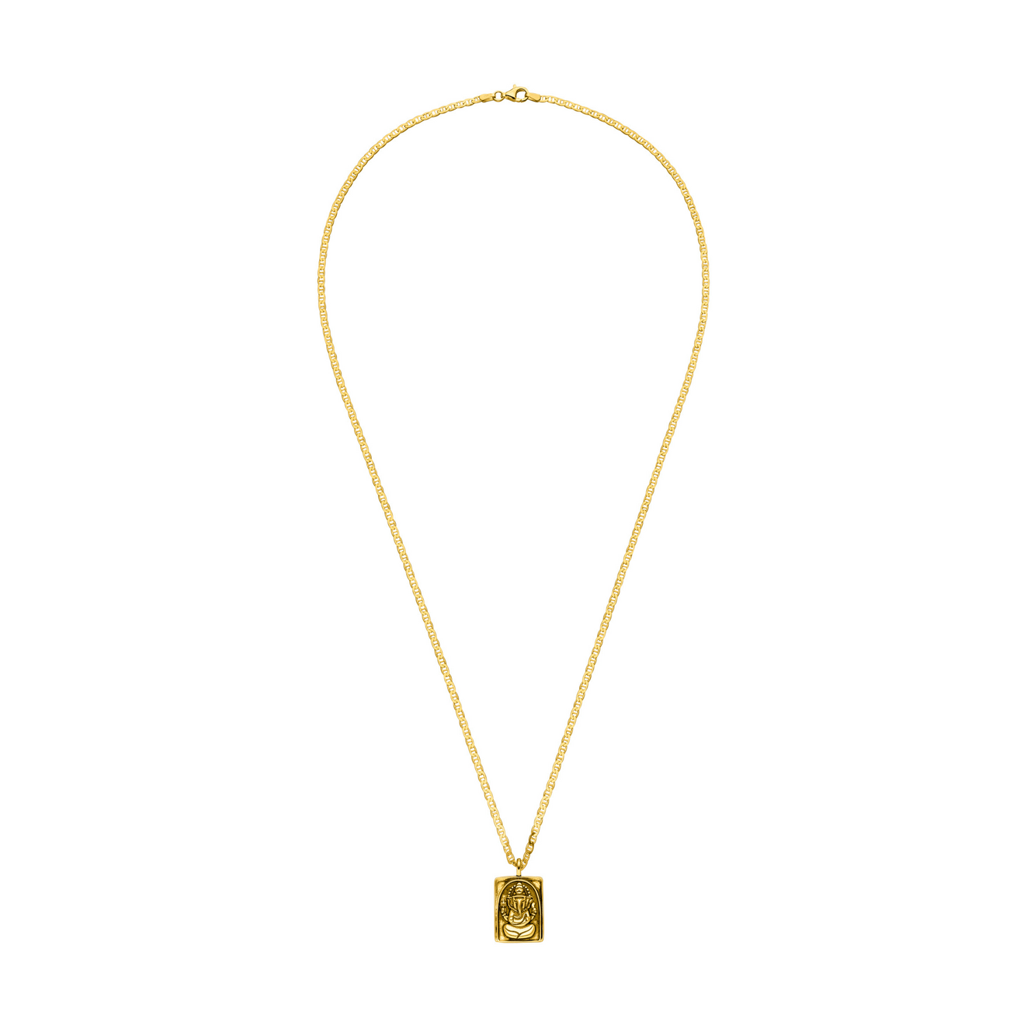 Ganesha Kette Amulett Optimist Gold – Mantra Rückseite – Hoffnungsträger