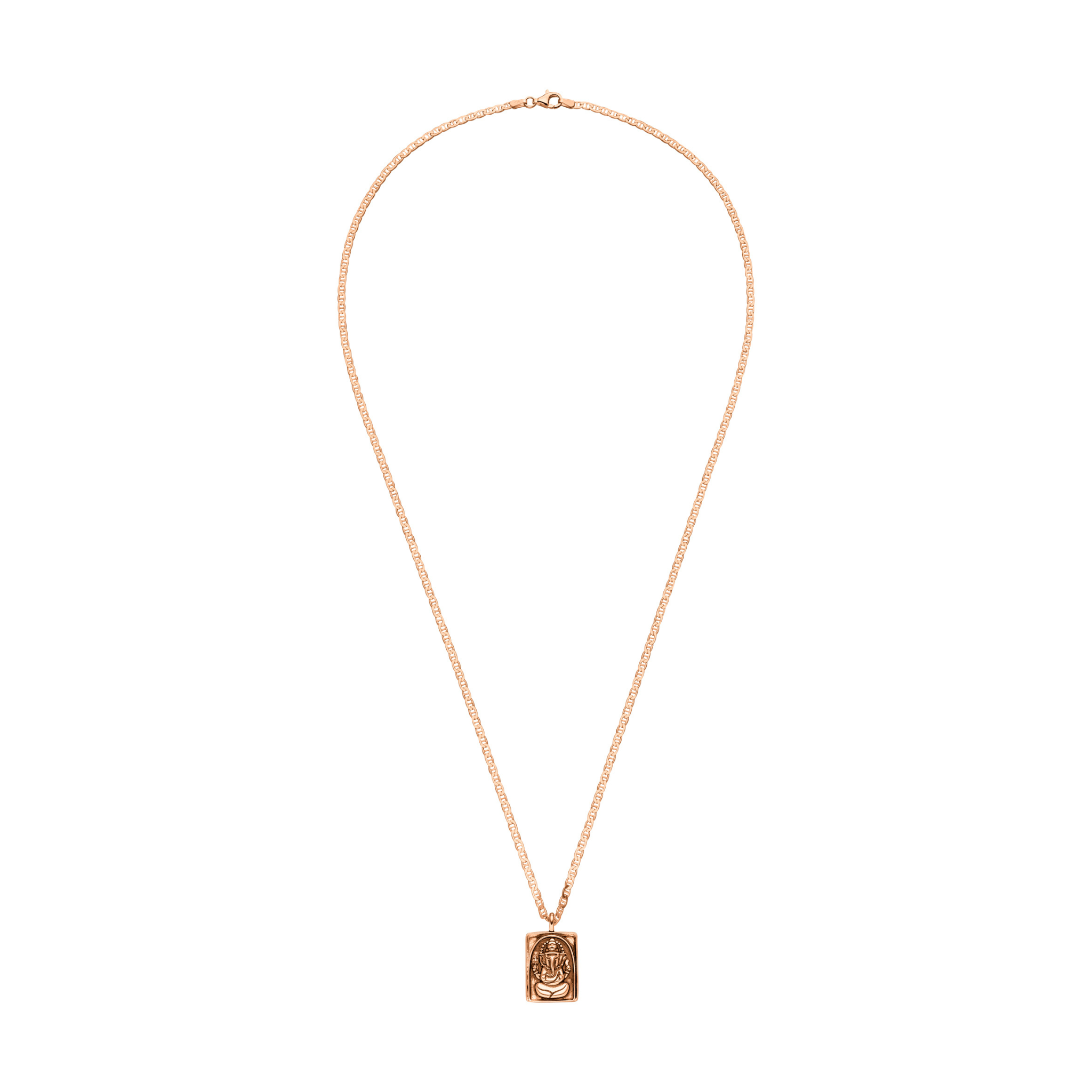 Ganesha Kette Amulett Optimist Roségold – Mantra Rückseite – Hoffnungsträger
