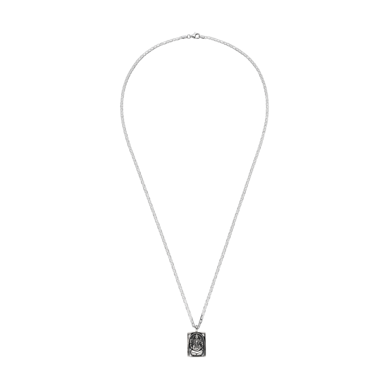 Ganesha Kette Amulett Optimist Silber – Mantra Rückseite – Hoffnungsträger
