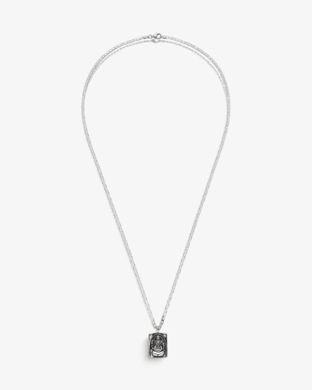 Ganesha Kette Amulett Optimist Silber – Mantra Rückseite – Hoffnungsträger