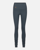 greenyogashop Gaia Leggings in Orion Anthrazit aus Bio-Baumwolle mit hohem Bund und gerafften Beinenden