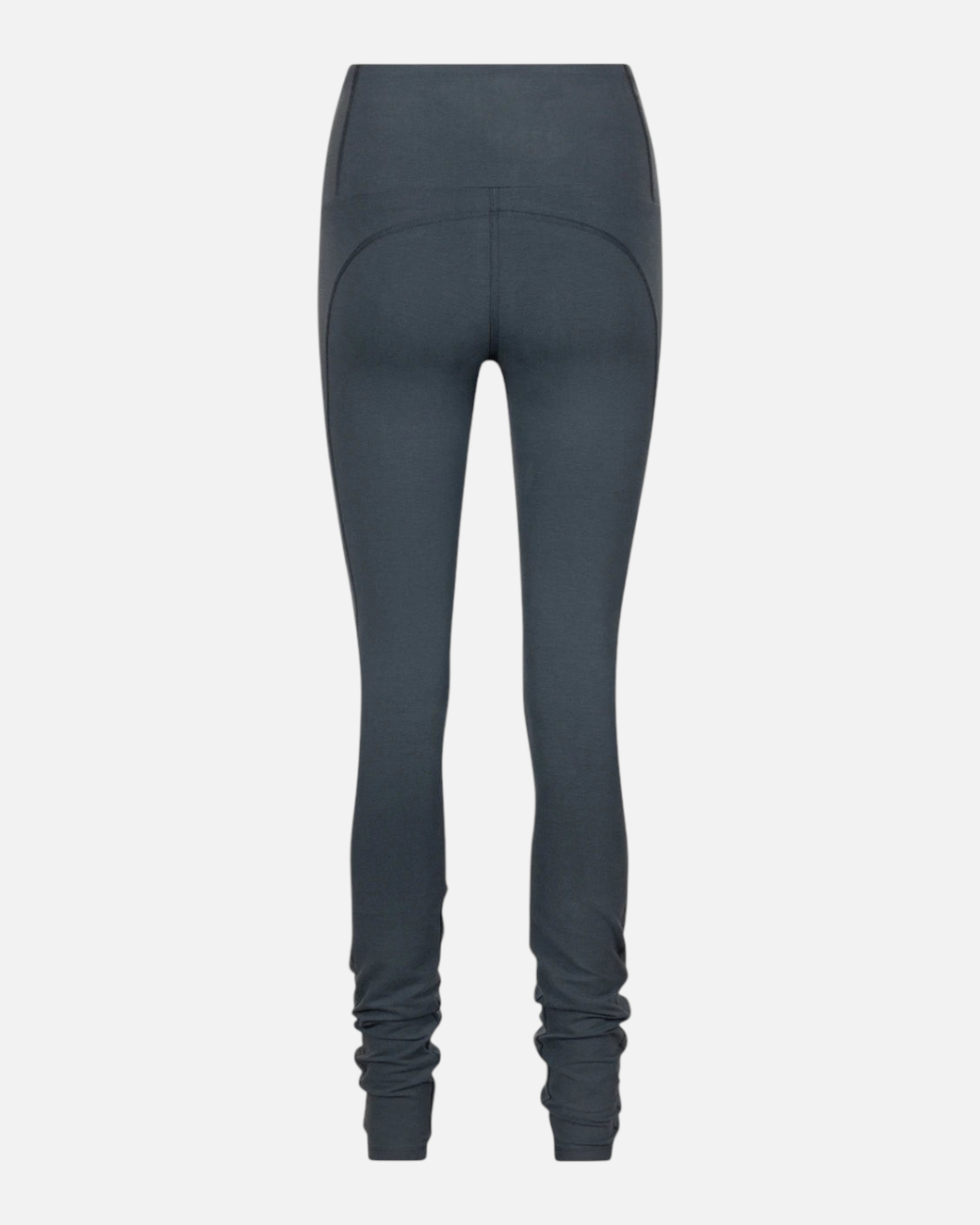 greenyogashop Gaia Leggings in Orion Anthrazit aus Bio-Baumwolle mit hohem Bund und extralangen gerafften Beinen