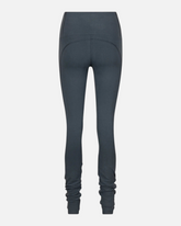 greenyogashop Gaia Leggings in Orion Anthrazit aus Bio-Baumwolle mit hohem Bund und extralangen gerafften Beinen