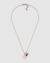 greenyogashop Schutzkette Hamsa in Roségold mit Edelsteinanhängern aus Sterlingsilber, handgefertigt in Hamburg.