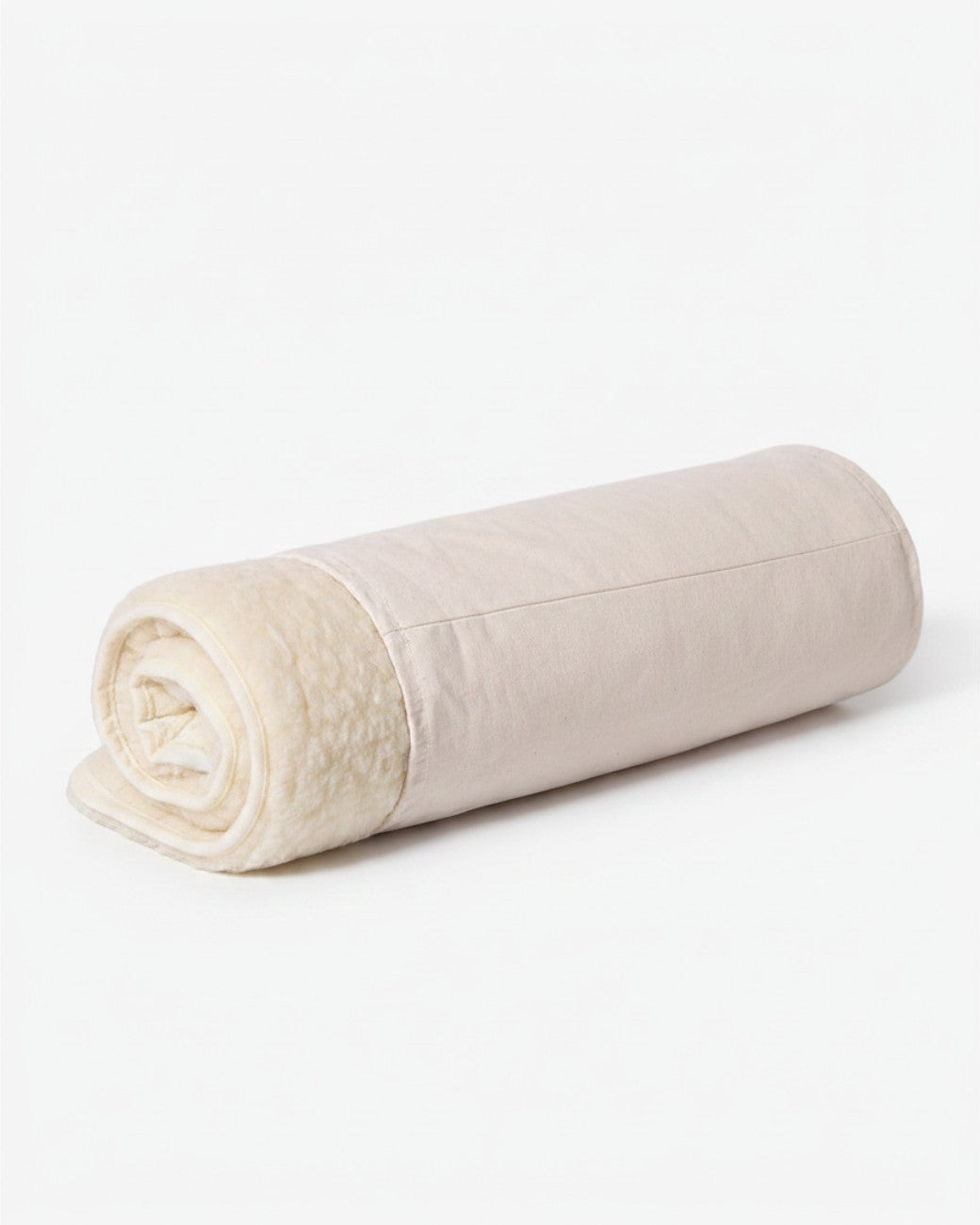 greenyogashop Schurwollmatte in Beige, aufgerollte Yogamatte aus 100% Schurwolle mit rutschfester Latex-Unterseite
