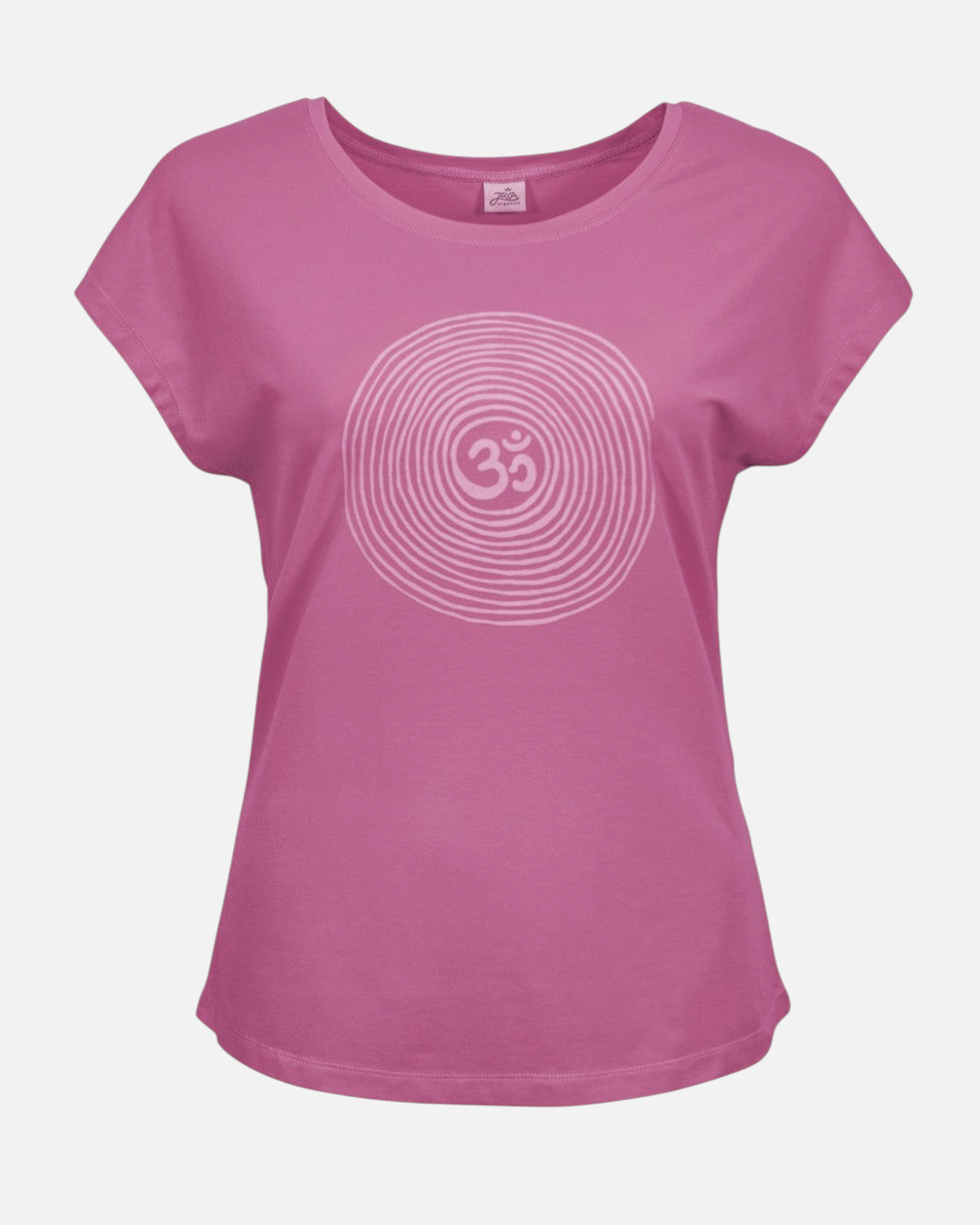 greenyogashop T-Shirt Om in Mauve aus weichem Tencel-Biobaumwoll-Mix mit handgedrucktem Om-Symbol