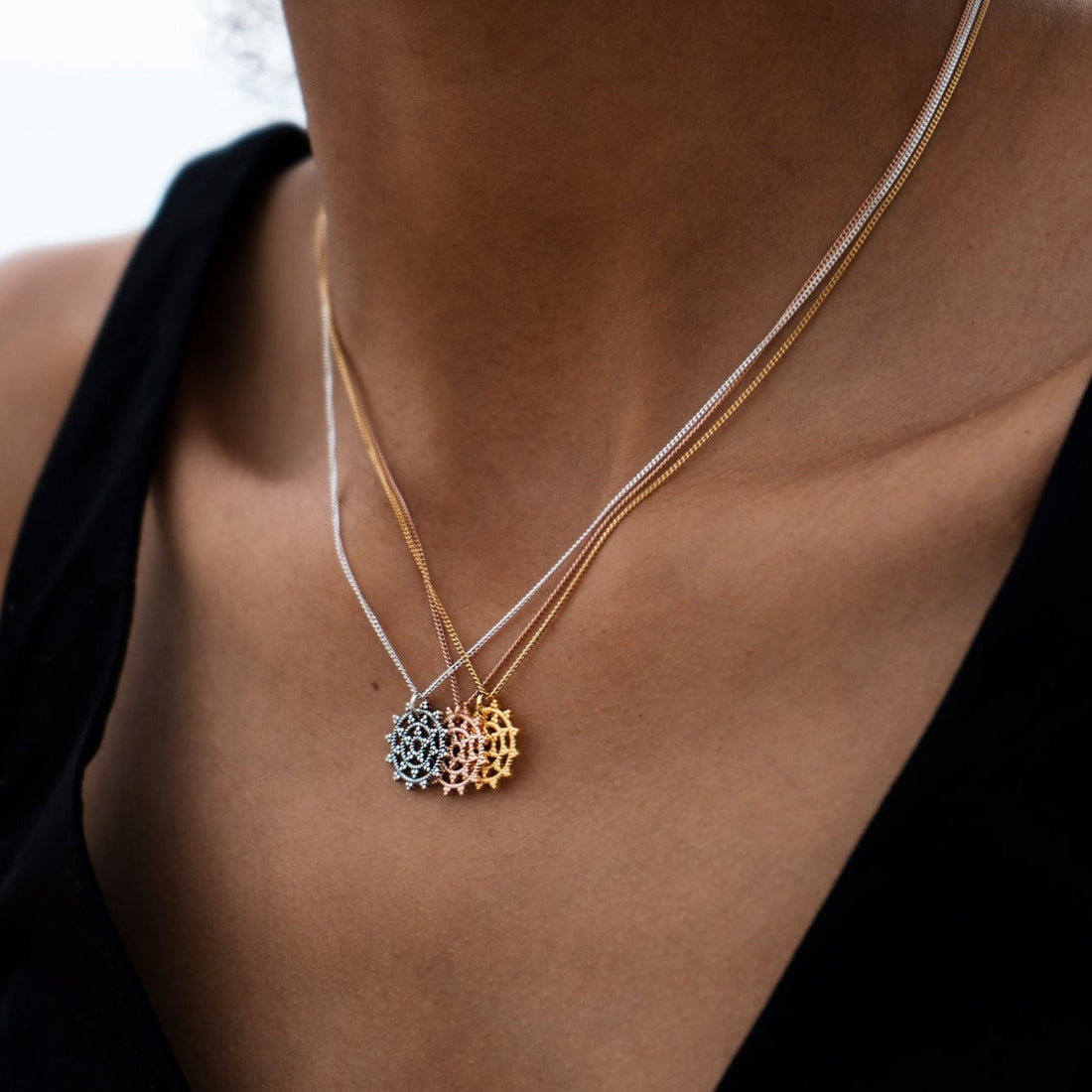 Wheel of Karma Kette Silber