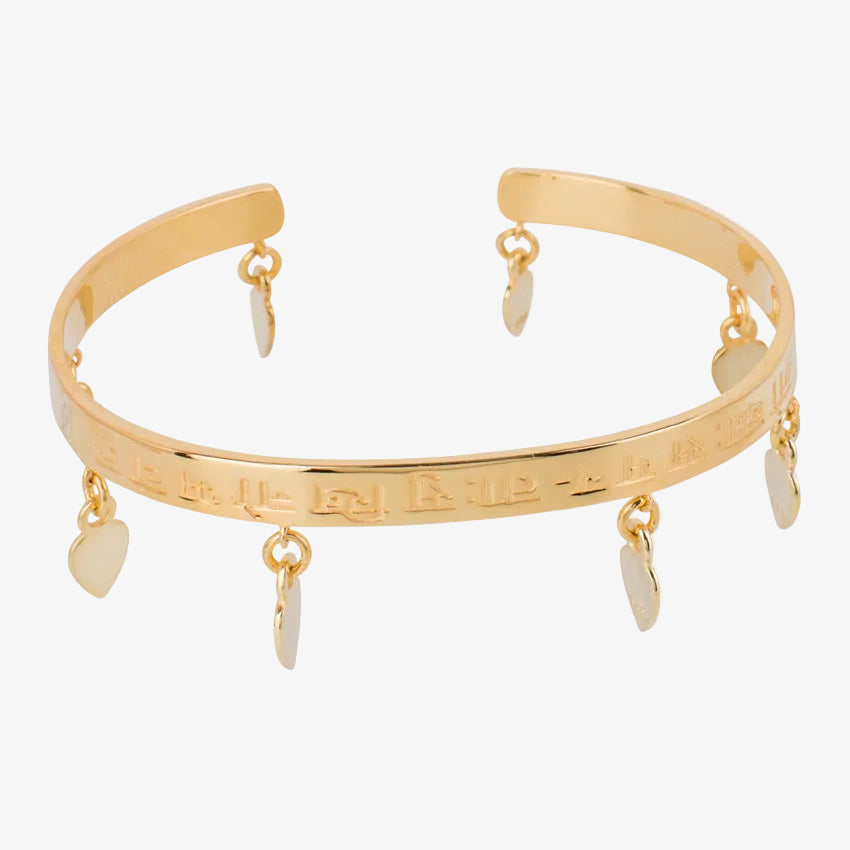 Mantra Armreif Lokah Samstah Glückstränen Gold – Armband von Hoffnungsträger
