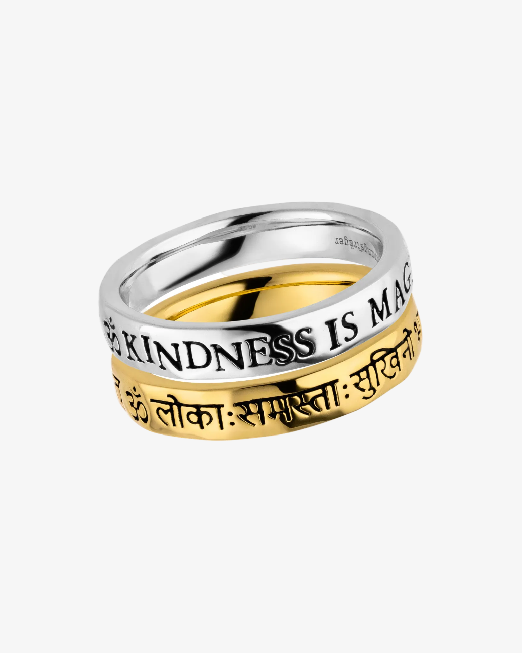 Mantra Wunschring-Doppel Kindness is Magic Silber – Ring von Hoffnungsträger