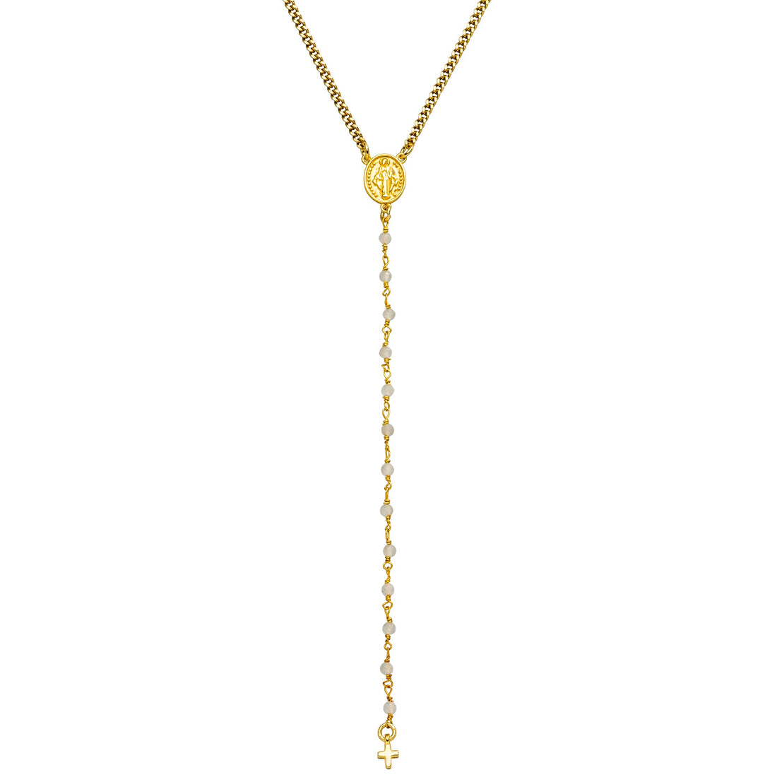 Rosenkranz Kette Prayer Gold Mondstein – Halskette von Hoffnungsträger