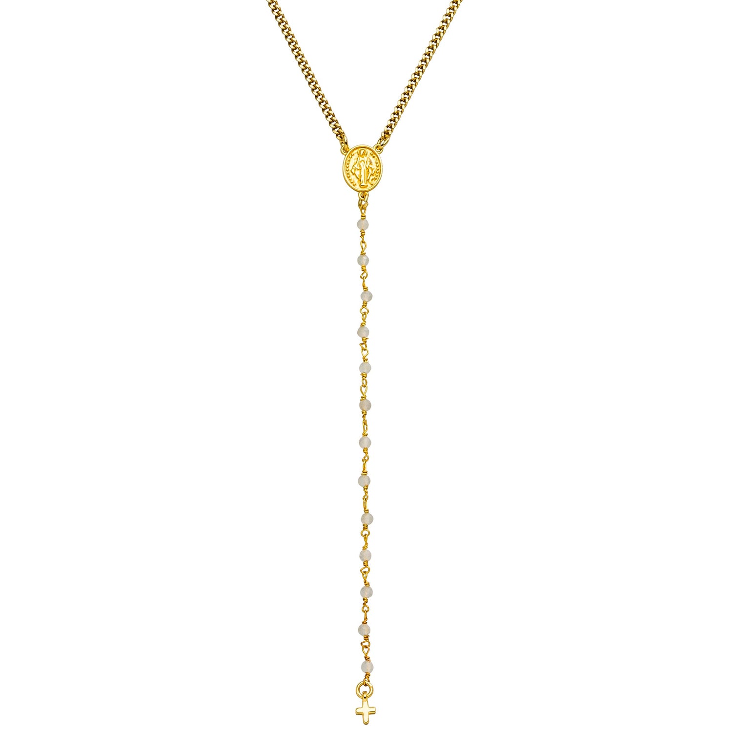 Rosenkranz Kette Prayer Gold Mondstein – Halskette von Hoffnungsträger
