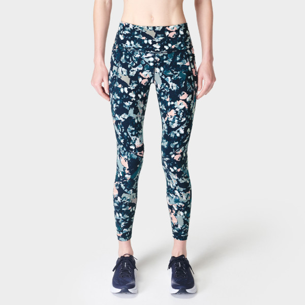 Leggings Power 7/8 Workout - Pink Floral Collage