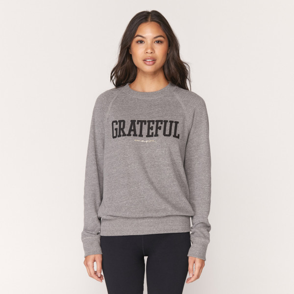 Old School Pullover Grateful - Medium Heather Grey