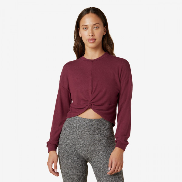 Pullover Front Twist Cropped - Garnet Red