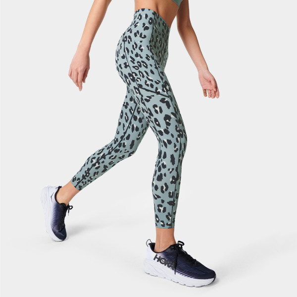 Leggings 7/8 Workout - Blue Cheetah Print