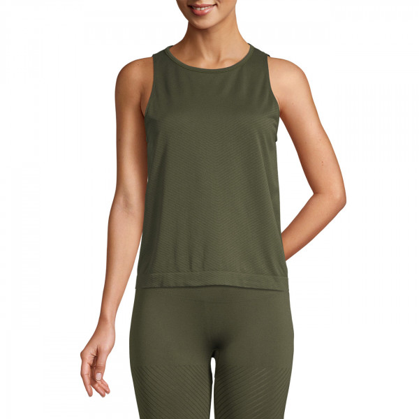 Yoga Top Seamless Blocked - Forest Green