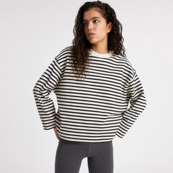 Sweatshirt Frankaa Stripe - Undyed Black